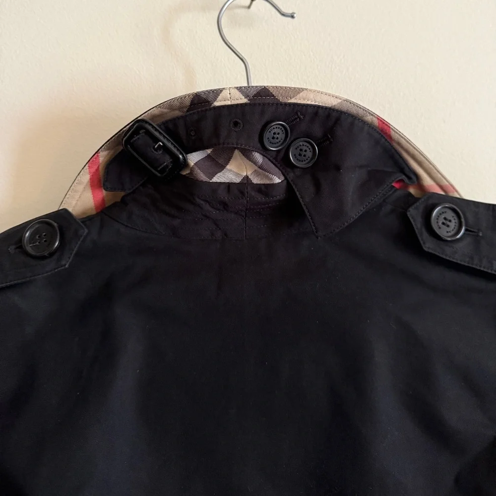 Burberry Kensington mid length trench coat black size 4 - Picture 3 of 9